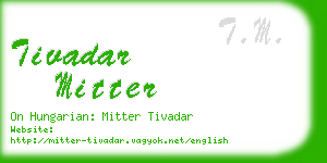 tivadar mitter business card